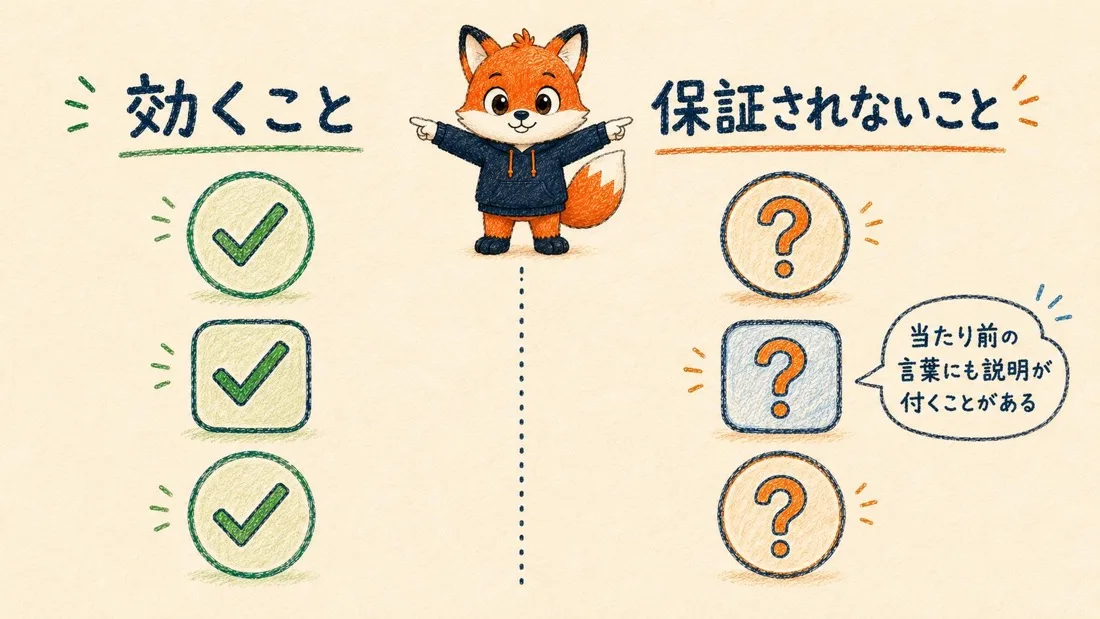 効くことと保証されないことを分ける境界図